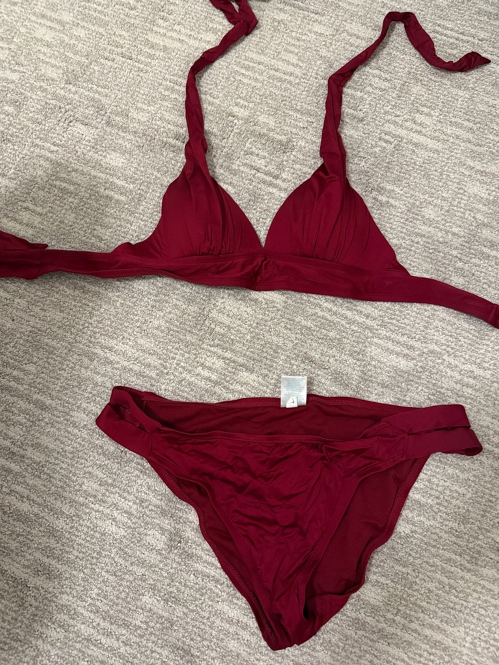Women’s Burgundy Triangle Bikini Set